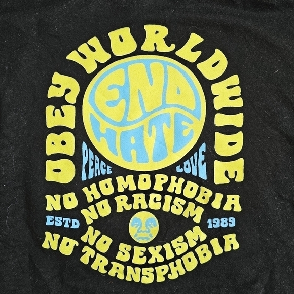 Obey End Hate Crop Hoodie - Picture 3 of 4